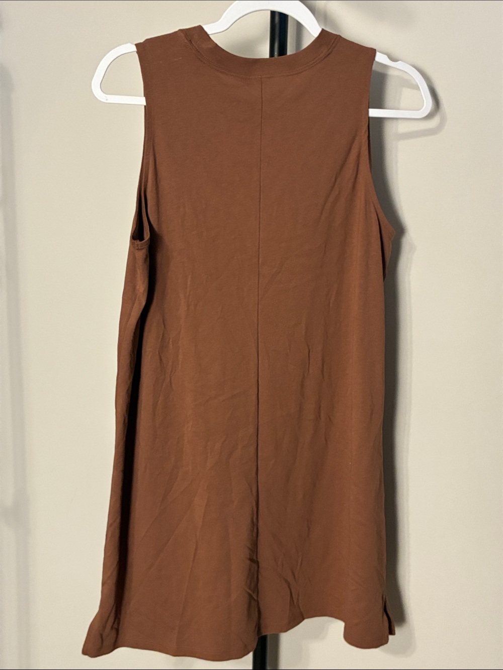 Old Navy Sleeveless “Vintage” Chestnut Brown Shift Mini Dress Size Petite Small - Picture 3 of 8